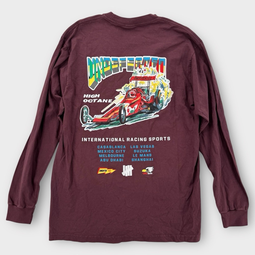Undefeated Shirt Mens Medium Long Sleeve Racing Graphic Red Streetwear Formula 1